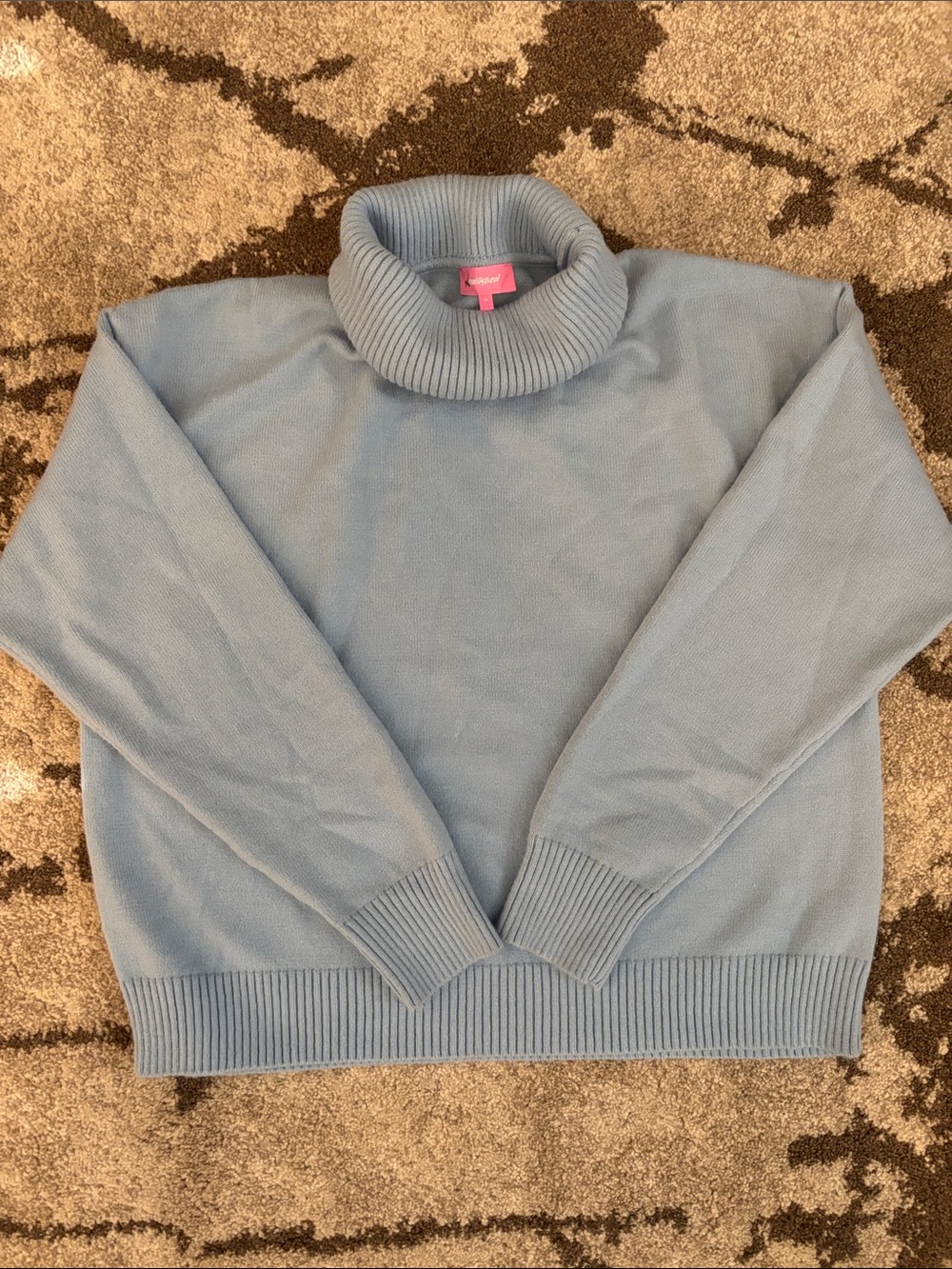 Edikted Cozy Turtleneck Sweater in Light Blue
